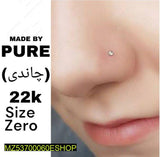 Elegant Chandi Silver Nose Pin – Plain Silver Nose Stud