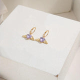 Gold Hanging Angel Heart Earrings — Dainty Alloy Drop Earrings