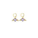Gold Hanging Angel Heart Earrings — Dainty Alloy Drop Earrings