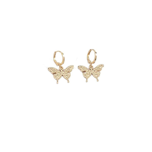 Butterfly Silver Alloy Earrings – 2.8 cm Elegant Studs