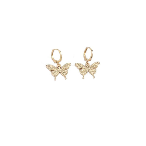 Butterfly Silver Alloy Earrings – 2.8 cm Elegant Studs