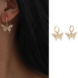 Butterfly Silver Alloy Earrings – 2.8 cm Elegant Studs