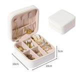 Portable Leather Jewellery Organizer Box - Compact Travel Case