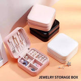 Portable Leather Jewellery Organizer Box - Compact Travel Case