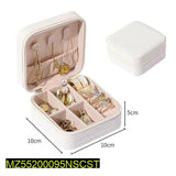 Portable Leather Jewellery Organizer Box - Compact Travel Case