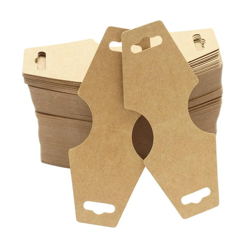 Kraft Paper Jewelry Display Cards – 100 PCS Brown Hanging Tags