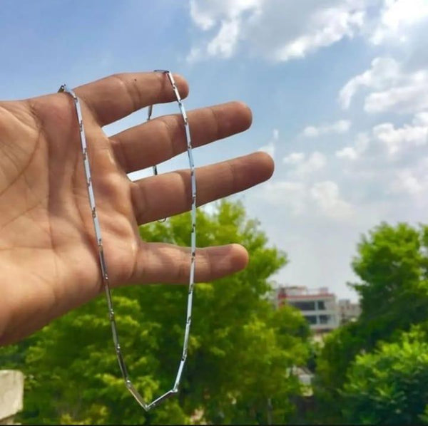 Rice-Style Stainless Steel Chain Necklace — 6mm, 50cm Unisex