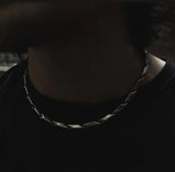 Rice-Style Stainless Steel Chain Necklace — 6mm, 50cm Unisex