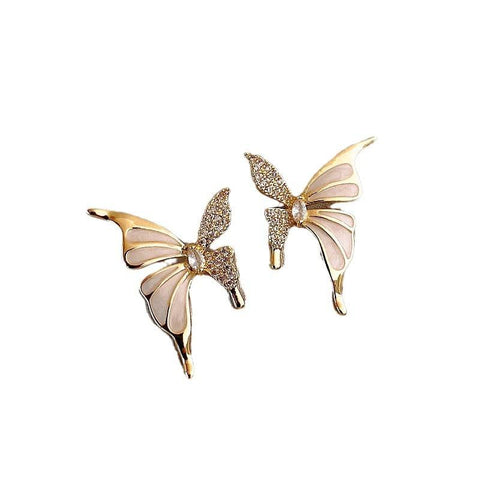 Golden Butterfly Stud Earrings – Lightweight Zinc Alloy Jewelry