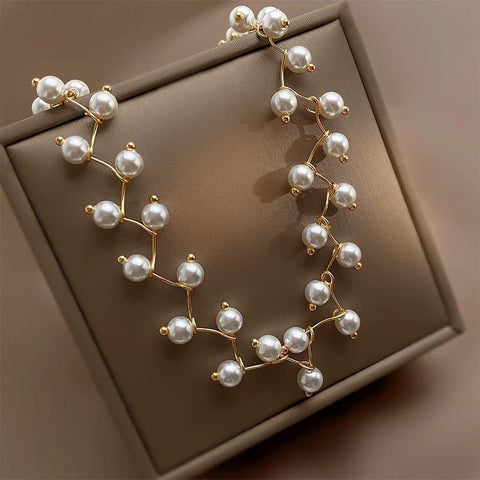 Elegant White Pearl Adjustable Choker Necklace — Zinc Alloy Fashion Jewelry