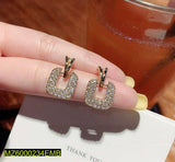 Golden Tear Square Pearl Drop Earrings — Elegant Party Wear