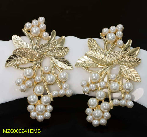 Leaf & Pearls Gold-Plated Earrings - Elegant Party & Casual Wear