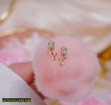 Golden Rose Stud Earrings - Premium Floral Tops for Women