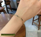 Gold-Plated Wavy Hand Cuff — Curved Statement Bracelet for Party