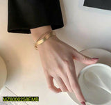 Zigzag X Gold-Plated Hand Bracelet - Casual & Party Accessory