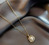 Golden Small Metal Pendant Necklace — Elegant Everyday Charm