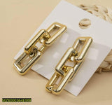 Golden Chain-Style Small Earrings - The Embellishers Elegant Metal Drop