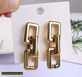Golden Chain-Style Small Earrings - The Embellishers Elegant Metal Drop