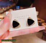 Two-Tone Small Metal Drop Earrings — Elegant Everyday Designer