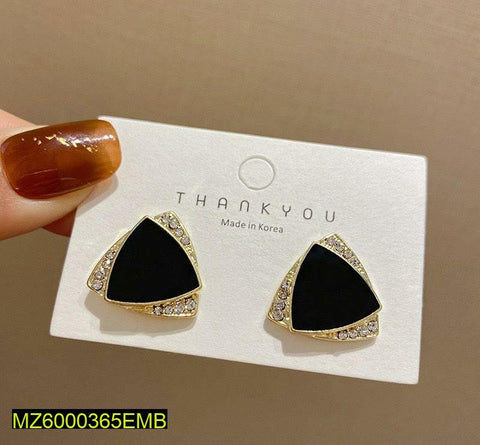 Two-Tone Small Metal Drop Earrings — Elegant Everyday Designer