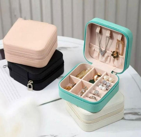 Stylish 2-Piece PU Leather Jewellery Box Set — Travel-Friendly Organizer