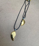 Golden Heart Couple's Pendant Set of 2 — Stainless Steel