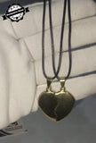 Golden Heart Couple's Pendant Set of 2 — Stainless Steel
