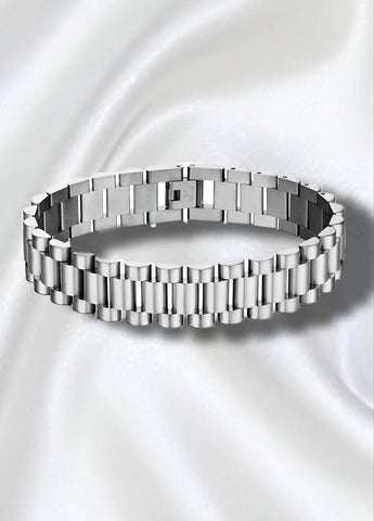 Stylish Silver Stainless Steel Chain Bracelet - Unisex