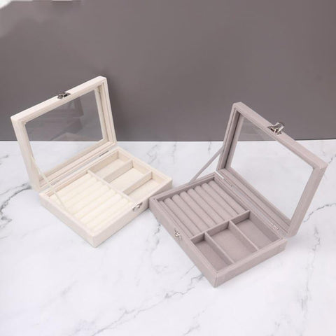 Deluxe Compact Jewelry Organizer Box — Travel Storage, Multiple Colors