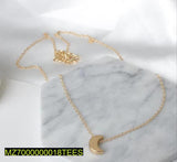 Golden Half Moon Pendant Necklace — Trendy Women's 1cm Charm