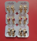 Beaded Antique-Plated Jhumka Earrings with Artificial Stones