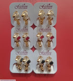 Beaded Antique-Plated Jhumka Earrings with Artificial Stones