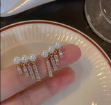 Gold-Plated Pearl Drop Earrings — Off-White Elegant Women's Jewelry