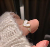 Adjustable Heart Ring for Women — Off-White Alloy Fashion Ring