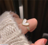 Adjustable Heart Ring for Women — Off-White Alloy Fashion Ring