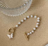 Gold-Plated Pearl Thread Bracelet — Elegant White Thread Bracelet