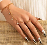 Gold-Plated Adjustable Stainless Steel Charm Bracelet - Elegant