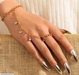 Gold-Plated Adjustable Stainless Steel Charm Bracelet - Elegant