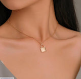 Gold-Plated Lock Pendant - Elegant Golden Alloy Necklace Charm
