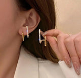 Gold Plated Alloy Drop Earrings - Elegant Golden Finish
