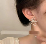 Silver-Plated Off-White Alloy Earrings — The Embellishers