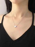 Tiny Golden Heart Necklace - Dainty Alloy Pendant for Women