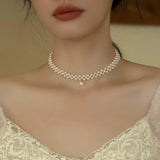 Elegant White Pearl Necklace — Premium Alloy Fashion Jewelry