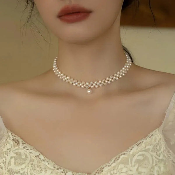 Elegant White Pearl Necklace — Premium Alloy Fashion Jewelry