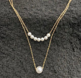 White Pearl Alloy Necklace - Elegant Statement Bridal Jewelry