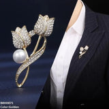 Golden Flower Brooch - Elegant Alloy Floral Pin for Women (Gift)