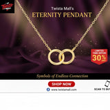 Double O Layered Golden Necklace - Elegant Alloy Pendant