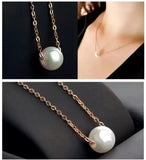 White Pearl Necklace - Elegant Alloy Pendant for Women