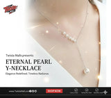 Elegant Silver Pearl Y Necklace – Classic Bridal Jewelry