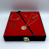 Golden Plated 5-Piece Jewellery Set — Necklace, Earrings, Ring & Bracelet